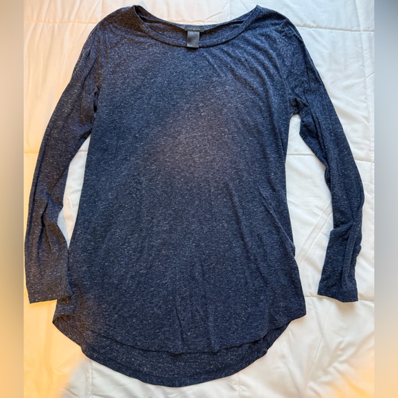 Women’s Ann Taylor Navy Blue & White Marled Tunic Top - Picture 1 of 4
